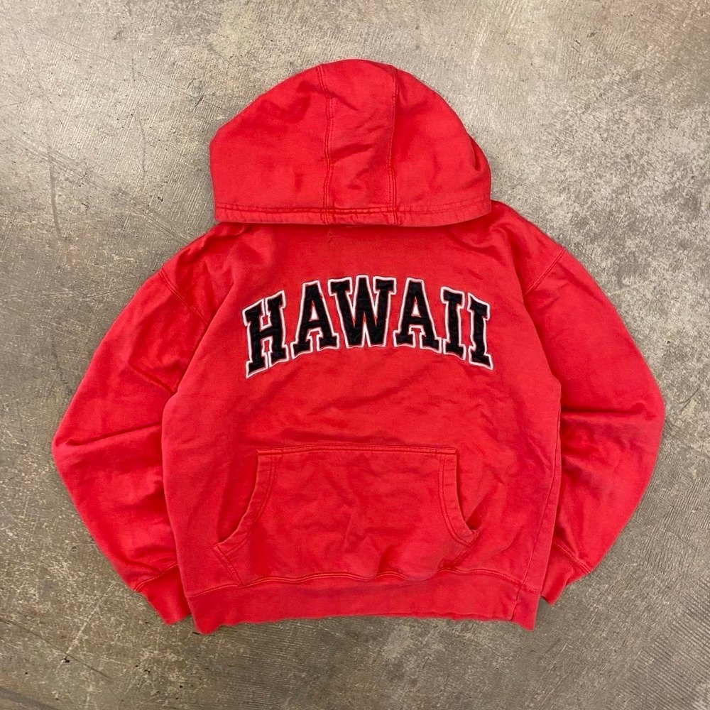 Vintage Hawaii University College Surf Spellout 2000s Hoodie Size Large